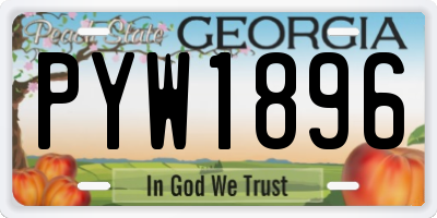 GA license plate PYW1896