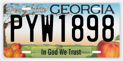 GA license plate PYW1898