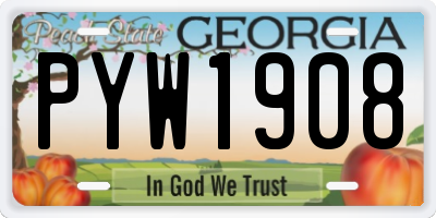 GA license plate PYW1908