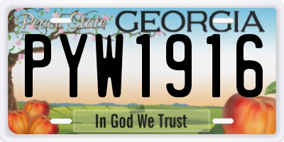 GA license plate PYW1916