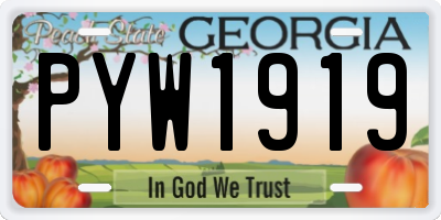 GA license plate PYW1919