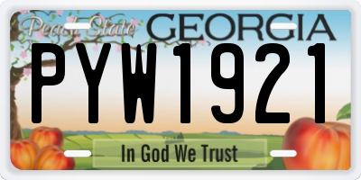 GA license plate PYW1921