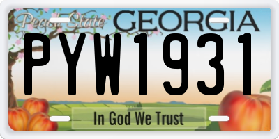 GA license plate PYW1931