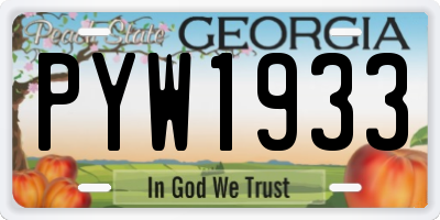 GA license plate PYW1933