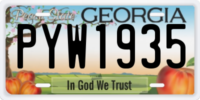 GA license plate PYW1935