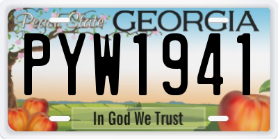 GA license plate PYW1941
