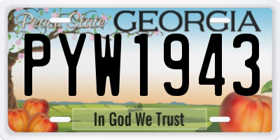 GA license plate PYW1943