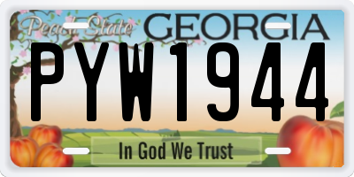GA license plate PYW1944