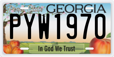 GA license plate PYW1970