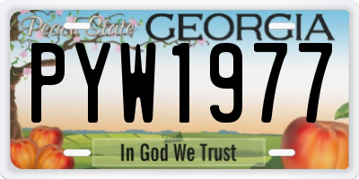 GA license plate PYW1977