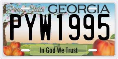 GA license plate PYW1995