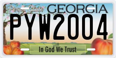 GA license plate PYW2004