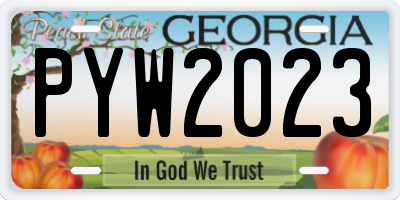 GA license plate PYW2023