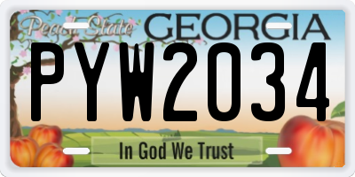 GA license plate PYW2034
