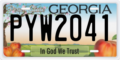 GA license plate PYW2041