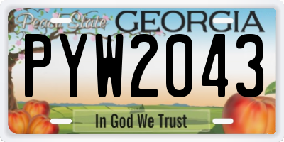 GA license plate PYW2043