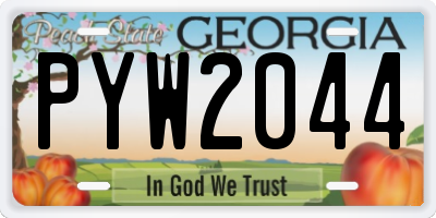 GA license plate PYW2044