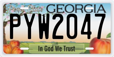 GA license plate PYW2047