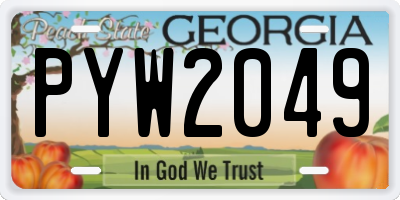 GA license plate PYW2049