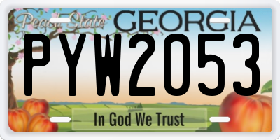 GA license plate PYW2053