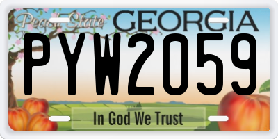 GA license plate PYW2059