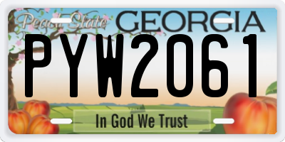 GA license plate PYW2061