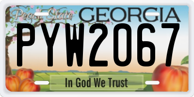 GA license plate PYW2067