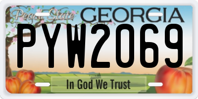 GA license plate PYW2069
