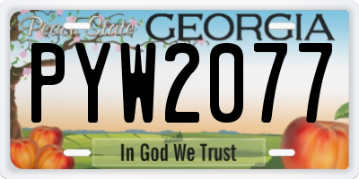 GA license plate PYW2077