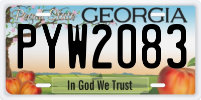 GA license plate PYW2083