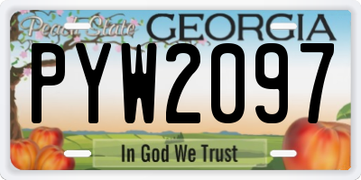 GA license plate PYW2097