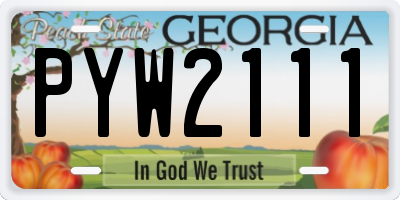 GA license plate PYW2111
