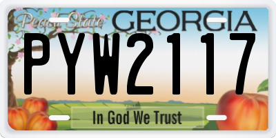 GA license plate PYW2117