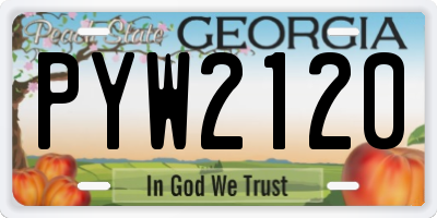 GA license plate PYW2120