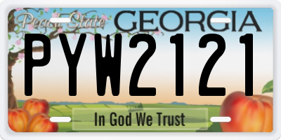 GA license plate PYW2121