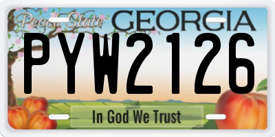 GA license plate PYW2126