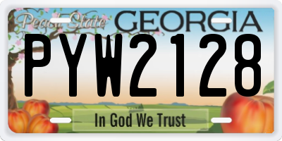 GA license plate PYW2128