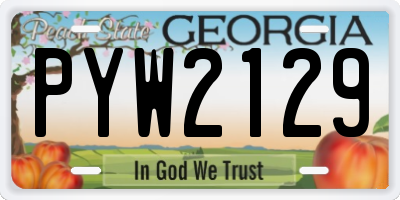 GA license plate PYW2129