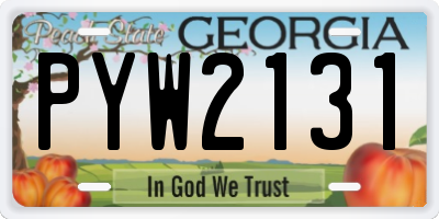 GA license plate PYW2131