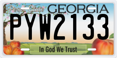 GA license plate PYW2133