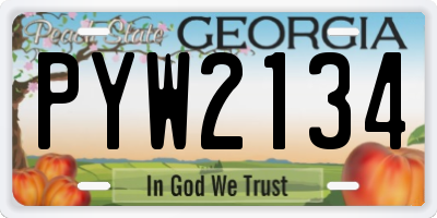 GA license plate PYW2134