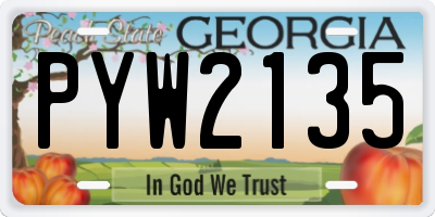 GA license plate PYW2135
