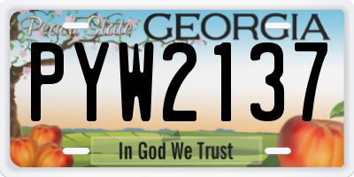 GA license plate PYW2137