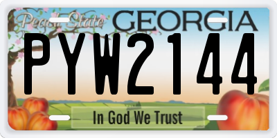 GA license plate PYW2144