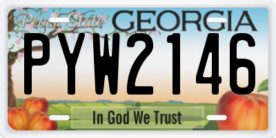 GA license plate PYW2146