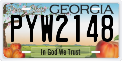 GA license plate PYW2148