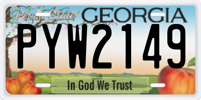 GA license plate PYW2149