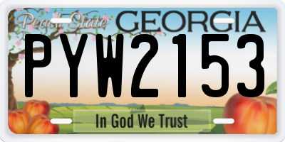 GA license plate PYW2153
