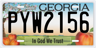 GA license plate PYW2156