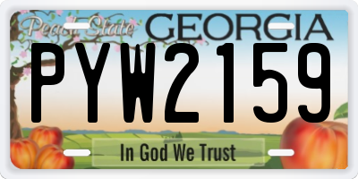 GA license plate PYW2159